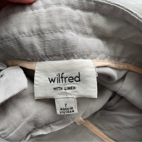 ARITZIA Wilfred Allegra Linen Shorts Grey 2 - Picture 5 of 7